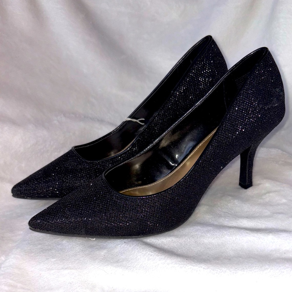 Fioni Night black sparkling heels